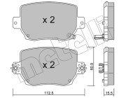 22-1334-0 Sada brzdových destiček, kotoučová brzda METELLI