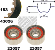 23026 ozubení,sada rozvodového řemene MAPCO