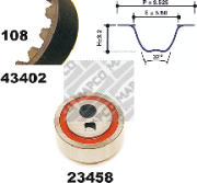 23402 ozubení,sada rozvodového řemene MAPCO