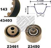 23403 ozubení,sada rozvodového řemene MAPCO