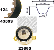 23503 MAPCO sada ozubeného remeňa 23503 MAPCO