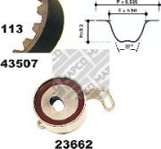 23507 ozubení,sada rozvodového řemene MAPCO