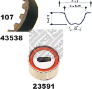 23538 ozubení,sada rozvodového řemene MAPCO