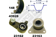 23928 ozubení,sada rozvodového řemene MAPCO
