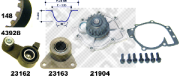 41928 MAPCO vodné čerpadlo + sada ozubeného remeňa 41928 MAPCO