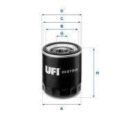 23.519.00 UFI olejový filter 23.519.00 UFI