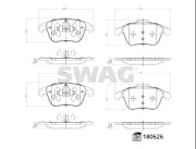 33 10 7796 Sada brzdových destiček, kotoučová brzda SWAG