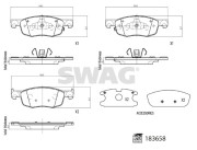 33 10 9110 Sada brzdových destiček, kotoučová brzda SWAG