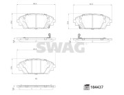 33 10 9371 Sada brzdových destiček, kotoučová brzda SWAG