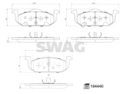 33 10 9374 Sada brzdových destiček, kotoučová brzda SWAG