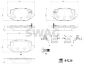 33 10 9318 Sada brzdových destiček, kotoučová brzda SWAG