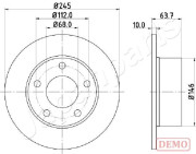 DP-0912C Brzdový kotouč JAPANPARTS