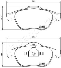 PA-0708AF Sada brzdových destiček, kotoučová brzda JAPANPARTS