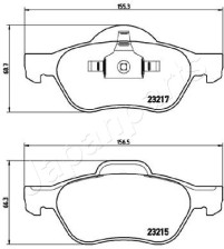 PA-0712AF Sada brzdových destiček, kotoučová brzda JAPANPARTS