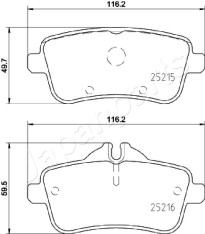 PP-0516AF Sada brzdových destiček, kotoučová brzda JAPANPARTS