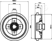 TA-0909 Brzdový buben JAPANPARTS