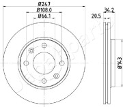 DI-0628 Brzdový kotouč JAPANPARTS