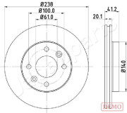 DI-0708C Brzdový kotouč JAPANPARTS