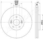 DI-0713 Brzdový kotouč JAPANPARTS