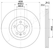 DI-0900 Brzdový kotouč JAPANPARTS