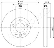 DI-0953 Brzdový kotouč JAPANPARTS