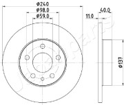 DP-0209 JAPANPARTS brzdový kotúč DP-0209 JAPANPARTS