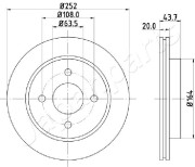 DP-0308 Brzdový kotouč JAPANPARTS