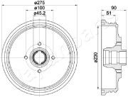 TA-0908 Brzdový buben JAPANPARTS