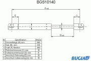 BGS10140 Pneumatická pružina, zavazadlový / nákladový prostor BUGIAD