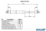 BGS10748 BUGIAD pneumatická prużina, batożinový/nákladný priestor BGS10748 BUGIAD