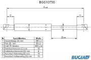 BGS10755 BUGIAD pneumatická prużina, batożinový/nákladný priestor BGS10755 BUGIAD
