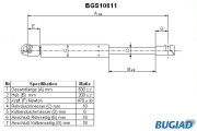 BGS10811 BUGIAD pneumatická prużina, batożinový/nákladný priestor BGS10811 BUGIAD