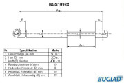 BGS10988 BUGIAD pneumatická prużina, batożinový/nákladný priestor BGS10988 BUGIAD