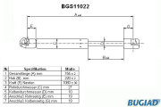 BGS11022 Pneumatická pružina, zavazadlový / nákladový prostor BUGIAD
