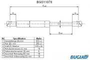 BGS11078 BUGIAD pneumatická prużina, batożinový/nákladný priestor BGS11078 BUGIAD