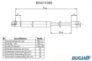 BGS11099 BUGIAD pneumatická prużina, batożinový/nákladný priestor BGS11099 BUGIAD