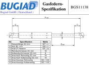 BGS11138 Plynový tlumič, zadní sklo BUGIAD