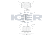 140361 Sada brzdových destiček, kotoučová brzda ICER