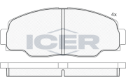 141008 ICER sada brzdových platničiek kotúčovej brzdy 141008 ICER
