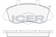 141219 ICER sada brzdových platničiek kotúčovej brzdy 141219 ICER