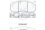 151040-067 ICER sada brzdových platničiek kotúčovej brzdy 151040-067 ICER