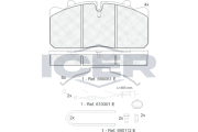 151253-121 ICER sada brzdových platničiek kotúčovej brzdy 151253-121 ICER