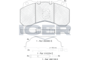 151280-115 Sada brzdových destiček, kotoučová brzda ICER