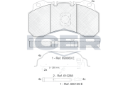 151280-119 ICER sada brzdových platničiek kotúčovej brzdy 151280-119 ICER