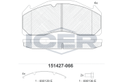 151427 ICER sada brzdových platničiek kotúčovej brzdy 151427 ICER