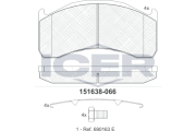 151638 Sada brzdových destiček, kotoučová brzda ICER