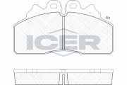 151958 ICER sada brzdových platničiek kotúčovej brzdy 151958 ICER