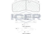 151977-222 Sada brzdových destiček, kotoučová brzda ICER