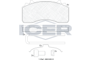 152154-066 Sada brzdových destiček, kotoučová brzda ICER
