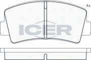 180106 ICER sada brzdových platničiek kotúčovej brzdy 180106 ICER